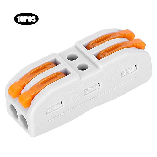 Bloco de terminais, terminal, 2P para projetos de fiação residencial com fio 28-14Awg