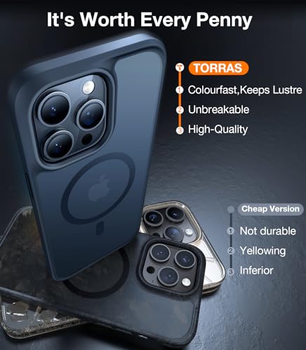 TORRAS for iPhone 14 Pro Max Case with MagSafe, 12FT Military Shockproof, Slim Thin but Sturdy, Velvety Touch and Anti-Slip Texture, Magnetic Protective for iPhone 14 Pro Max Case Cover, Matte Black - Image 5