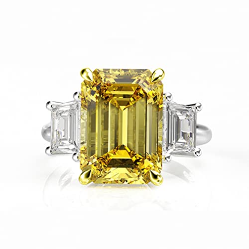 Anals de mariage en argent 925 qui ne ternit pas avec grand zircon rectangle