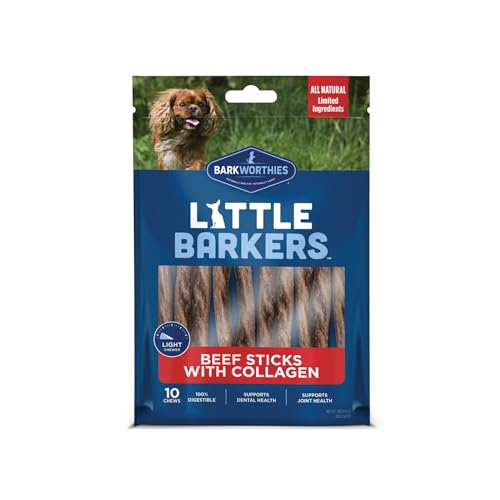 Bark Worthies Little Barkers Beef Sticks with Collagen Dog Treat 10 ct