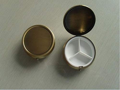 100pcs Metal Pill boxes DIY Medicine Organizer container copper SN696