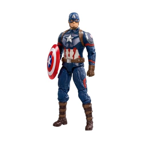 Image of Marvel Captain America Superhero Action Figure Toy (7 Inch) | Avengers Marvel Collectible Figurine | Highly Detailed, Fully Articulated Superheroes Toy | Captain America Action Figure by Comiclyfe