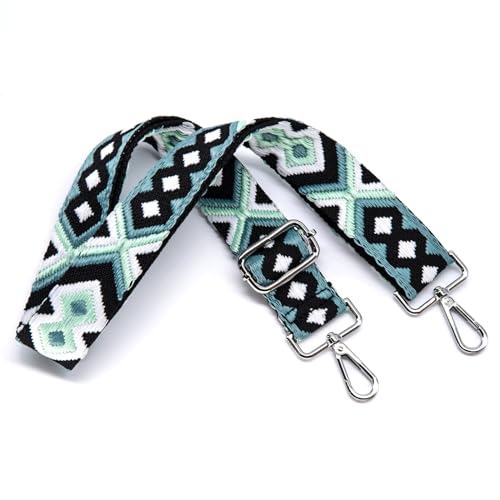 Image of S&loyoe Silver bucklePurse Straps Replacement Crossbody Bag Strap Adjustable Wide Guitar Straps for Handbags 1.5inch (Diamond 03 silver)