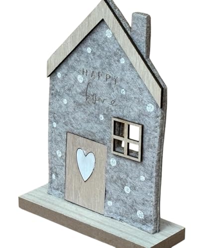 'Happy Home' freistehendes dekoratives Filzhaus (16 x 12 x 4 cm)