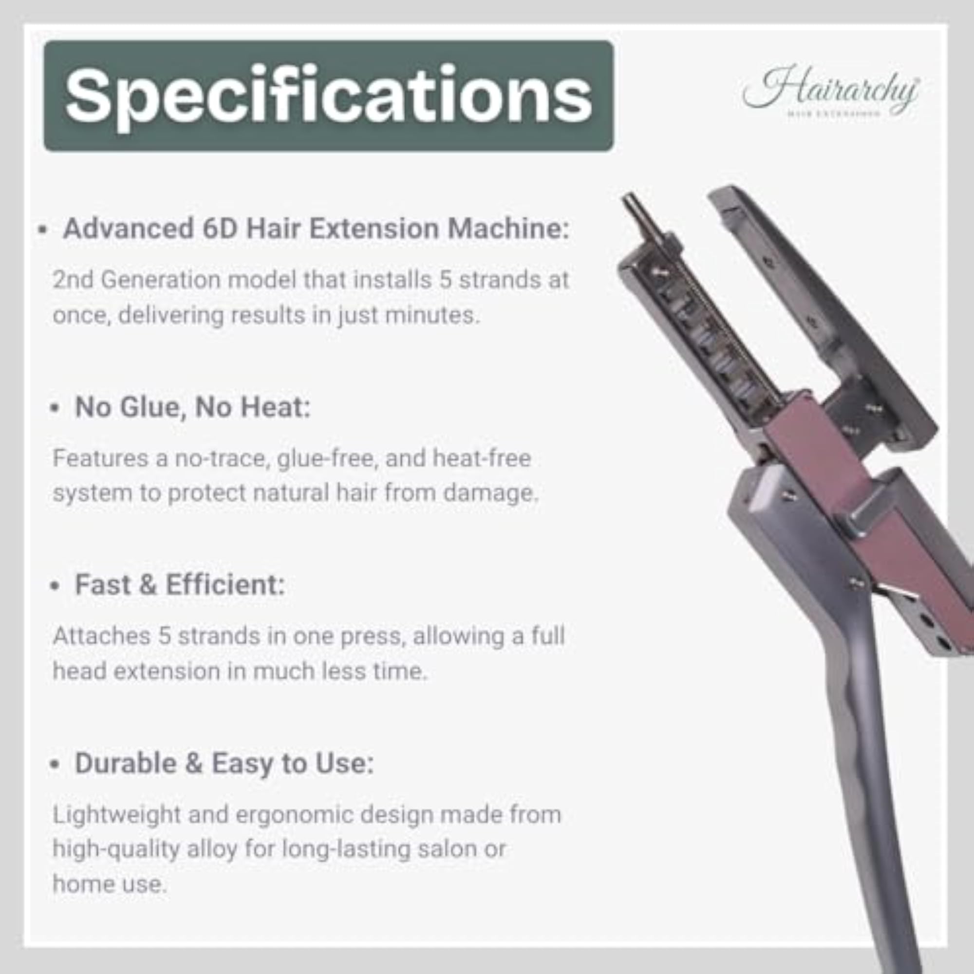 Professional 6D Extension Applicator Machine, No Glue No Heat
