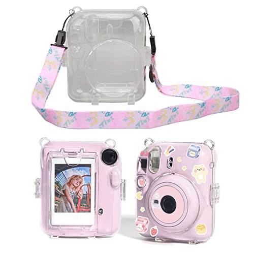 Capa para Instax Mini 12, Capa Protetora para Câmera Instantânea Com Alça de Ombro e Adesivo, Capa T