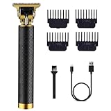 Hair Trimmer for Men, Electric Hair Clippers Cordless Beard Trimmer Shaver Electric T Blade Hair Trimmer, Zero Gapped Hair Clippers Cutting Grooming Kit with Guide Combs Ear Spoon Tool Set, Black.