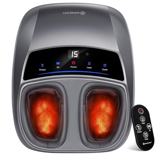 KINGJOY Foot Massager with Heat for Neuropathy, [2025 Upgraded], Deep Kneading Shiatsu Foot Massager...