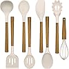 Silicone Cooking Utensil Set,Umite Chef 8-Piece Kitchen Utensils Set with Natural Acacia Wooden Handles, Silicone Heads-Silicone Kitchen Gadgets and Spatula Set for Nonstick Cookware - Khaki Silicone Cooking Utensil Set,Umite Chef 8-Piece Kitchen Utensils Set with Natural Acacia Wooden Handles, Silicone Heads-Silicone Kitchen Gadgets and Spatula Set for Nonstick Cookware - Khaki