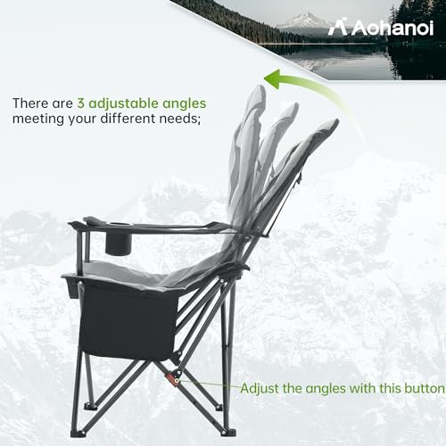 Sillas de Camping Aohanoi, Sillas Portátiles para Camping con Respaldo Ajustable, Plegables para Exterior, Soporta hasta 350 libras, Bolsa de Transporte Incluida miniatura 4