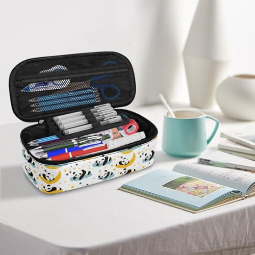 Image of Cute Panda Girls Pencil Case Large Capacity,Moon Star Pencil Organizer for Preschool Kids Pencil Pouch for 1St 2Nd Children Pencil Bag for Boys Adults Men Cion Purse Handbag