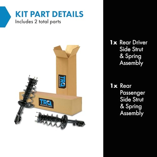 Image of TRQ Rear Driver and Passenger Side Strut and Spring Assembly Set Loaded Coil Spring Compatible with 06-12 Toyota Camry 06-12 Avalon 07-12 Lexus ES350