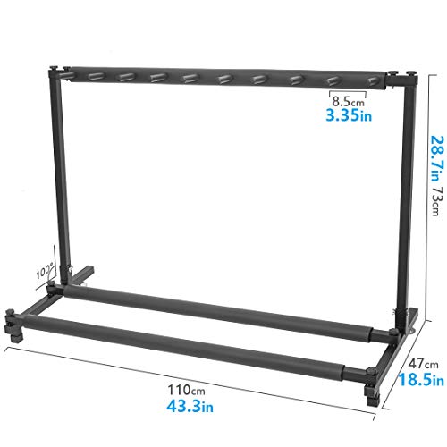 Morimoe Guitar Bass Stand for Multiple Guitars Display Foldable Rack (9-Space)