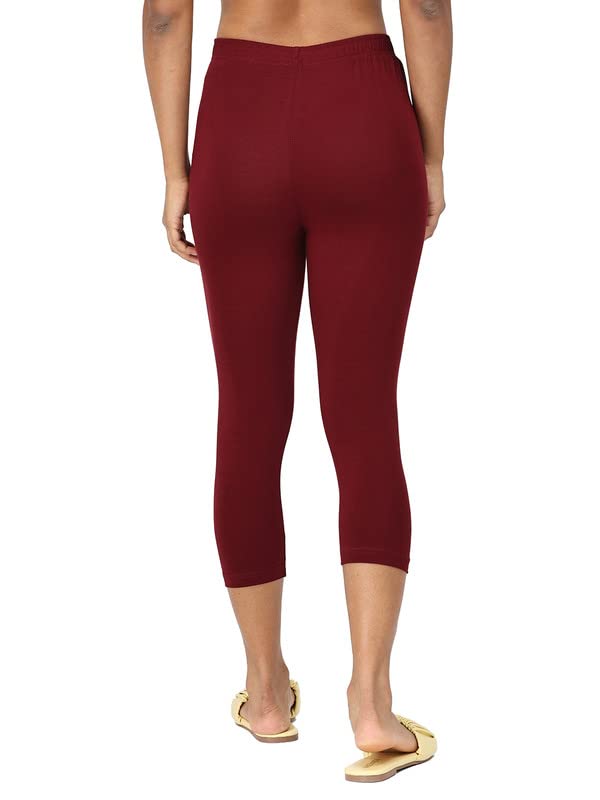 Image of Robinbosky Premium Stretchable Cotton Capri Legging for Women | Suitable for Formal wear & Casual wear | High-End Elastic Makes. The Leggings Squat Proof and Durable for Travel, Yoga, & Workout.