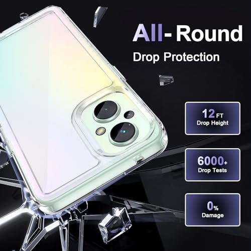 Image of Case for OnePlus Nord N20 5G, Military Grade Drop Protection Phone Case, Yellowing Resistant, Anti-Scratch Hard PC Back, Shockproof Hard Ultra-Thin Protective Cover, Clear