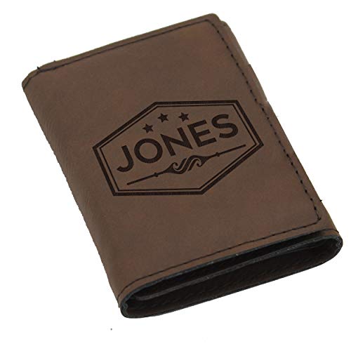 Custom Personalized Trifold Wallet for Men, Him, Husband, Groomsmen (Brown)3