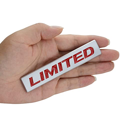 Image of 2Pack Limited Emblem 3D Metal Decal Rear Trunk Sport Badge Sticker Fender Script Nameplate Universal Use (Silver Red), Red,Silver