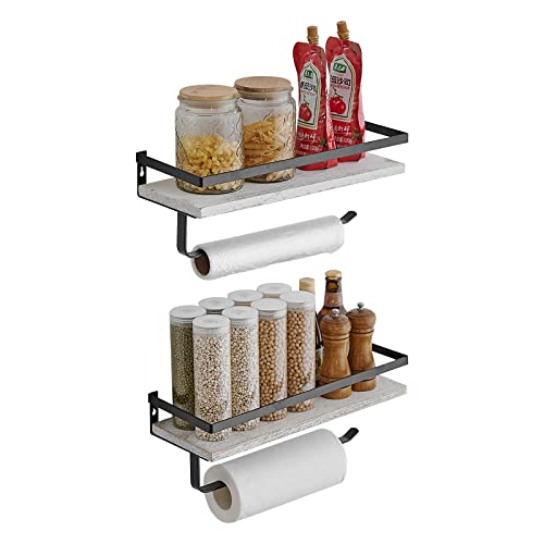 BESy Floating Shelves Wall Mounted Storage Shelves with Towel Rack