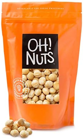Oh! Nuts Oven Roasted Macadamia Nuts | Dry-Roast, Unsalted, & Gluten-Free | All-Natural, Additive-Free Healthy Snack | Large-Sized, No Oil Keto Snacks in Resealable 1-Pound Bag for Extra Freshness
