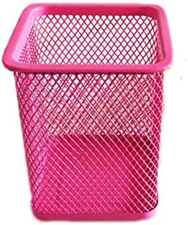 Saikvi Metal Mesh Pen Holder Pink Pencil Cup Holder Pen Organizer for Desk Office and School (1 x, Pink)