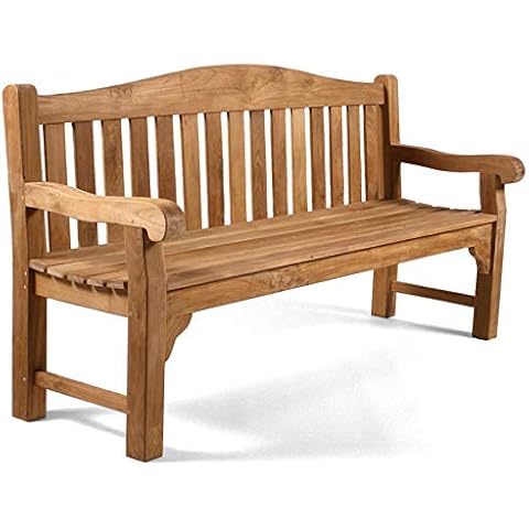 BrackenStyle Oxford Teak Garden Bench - 4 Person Park Seat - Incredibly Durable Manufactured From Grade A Teak - Flat Packed Easy Construction Cover