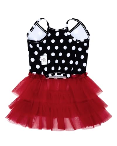 Image of CuteBone Cute Pet Dress for Small Dogs, Cats - Ruffle Princess Outfit with Pleated Heart, Summer Lightweight Breathable Dog Party Clothes for Holiday, Walks, Birthday, Photos DDQ01XS