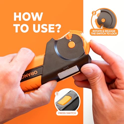 Orange Ninja All-in-1 Garden Tool & Knife Sharpener for Lawn Mower Blade, Axe, Hatchet, Machete, Pruner, Hedge Shears by Sharp Pebble - Image 3