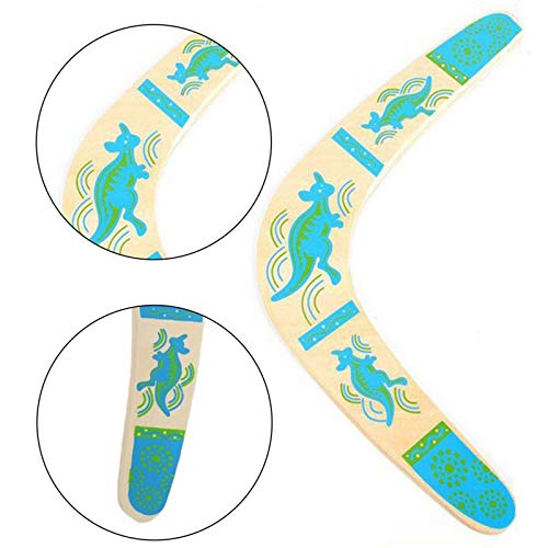 Inborntrait Handmade Boomerang, Australia Style Wooden Boomerang, V-Shaped Returning Boomerang for Ages Above 10 Years Old Kids and Adult- Blue - Thumbnail 3