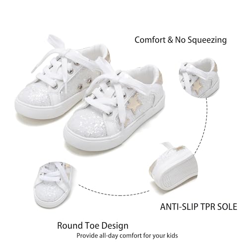 Kiderence Toddler Girls Sneakers Little Girls Running Sports Shoes(Toddler/Little Kids)4