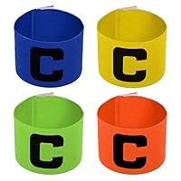 Lahviuu Kapitänsbinde Kinder,4 Stück Fußball Kapitänsbinde Fussball Spielführerbinde Captain Armband Elastic Kapitäns Armbinde,für Teenagers Netball Hockey Rugby 4 Farben
