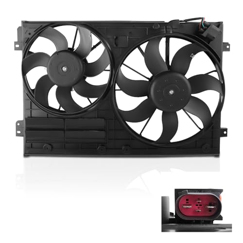 Image of maXpeedingrods Engine Radiator Cooling Fan Assembly for Audi A3 Quattro TT Quattro for VW Beetle CC Eos Golf Jetta Passat 2005-2017 Replacement 1K0959455EA 1K0959455ES