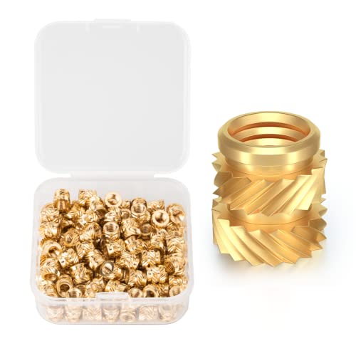 Preisvergleich Produktbild ALTOREN 100pcs Gewindeeinsatz M3 M4 M5 Einpressmutter Innengewinde Rändelmuttern für Kunststoffteiledurch Wärme oder Ultraschall in 3D-Drucker Teile 100 Stück (M3) (M5)