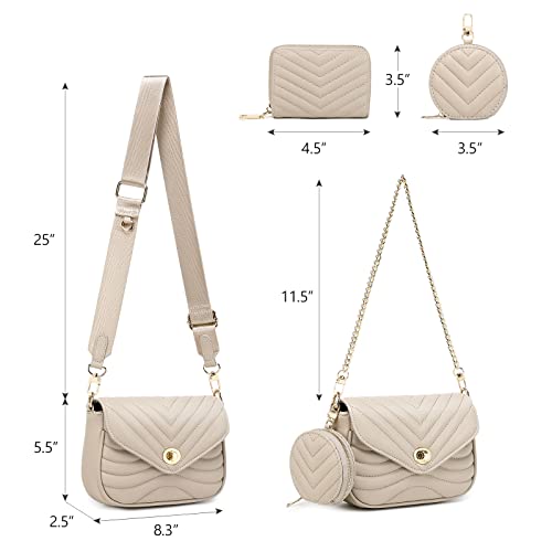 Image of JEEHAN Quilted Crossbody Bags for women Designer Shoulder Handbags Small Purse