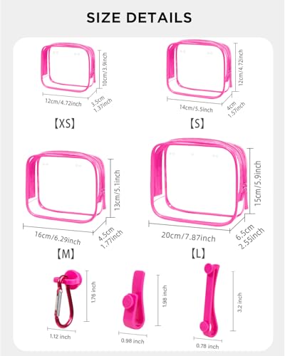Image of LETGO 4 PCS Clear Insert Bag for Bogg Bag, 4 Sizes Waterproof Beach Bag Organizer Pouch with Bogg Bag Hooks Accessories,Transparent Zipper Makeup Toiletry Bag for Rubber Tote Bag Beach Travel
