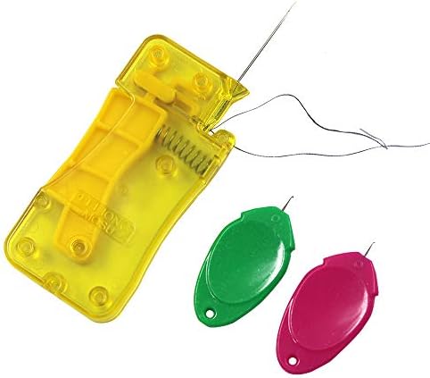 Automatic Needle Threader, with 2 Pcs Plastic Needle Threader Easy Needle Threader Tool Sewing Accessories