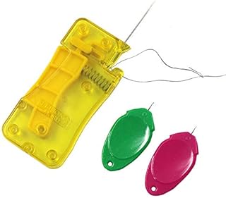Automatic Needle Threader, with 2 Pcs Plastic Needle Threader Easy Needle Threader Tool Sewing Accessories