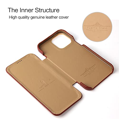 Étui iPhone 15 coque cuir véritable anti-rayure mince et robuste