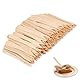 UEAVOID 100 Holzgabeln Pommesgabel Pommespieker aus Holz Holzbesteck Partybesteck Pommes Frites Gabeln Partygeschirr für Party Geburtstag Camping und Picknick (85MM)
