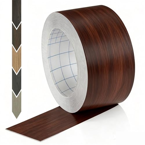Image of GSCIT Club Red Walnut Wallpaper, 2.4 inch X 15ft Self Adhesive Wood Grain Repair Tape Walnut Repair Patch for Tables, Chairs, Baseboards, Doors, Windows, Floors, Handicraft DIY.