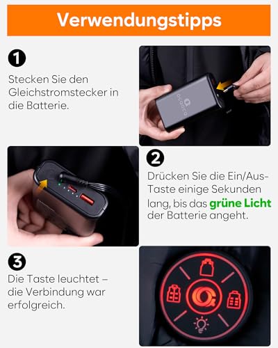 Beheizbare Jacke für Herren mit 7.4V Akku und Fleece-Material