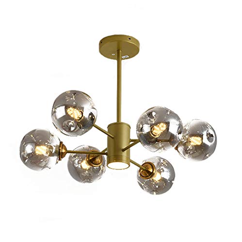 Lustre Or et Suie E27 Haute Qualité - Suspension Moderne Chinoise et Nordique