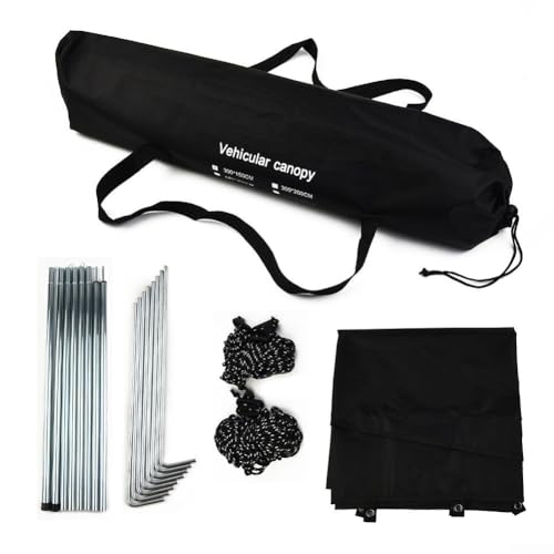 Honseadek Awning Sun Canopy Sunshade for, Van, Campervan and SUV - Waterproof, Fire Retardant Polyester, 300 x 150 cm Freestanding Shelter