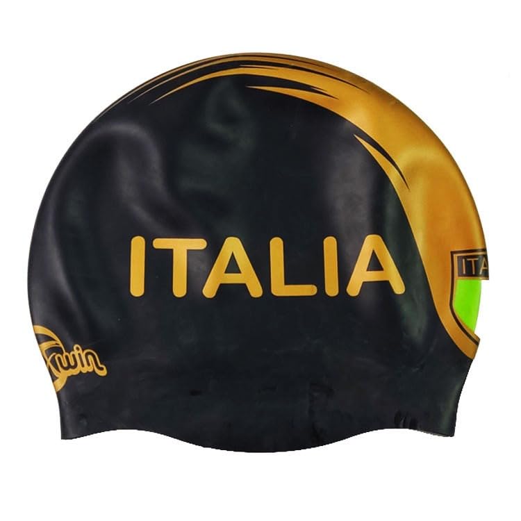 SCUDETTO ITALIA Silicone Swimming Cap | Swim Cap | Pool Cap | Great comfort and fit | Art and Swimming