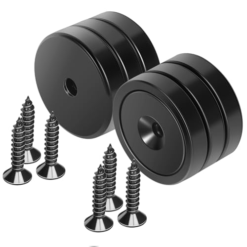 Neosmuk Magnete mit Loch 40kg Schwarz Extra Stark Neodym Magnet Schrauben Magnete Rund Starke Ringmagnete zum Anschrauben Magnet mit Gewinde für die Wand 6er-Pack