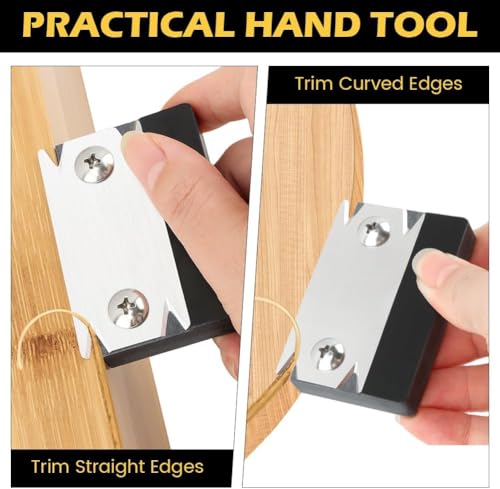 Image of Wood Edge Banding Trimmer, Corner Planer Tool, Stainless Steel Blade Veneer Cutter, Carpenter Tools Hand Chamfer Trimmer