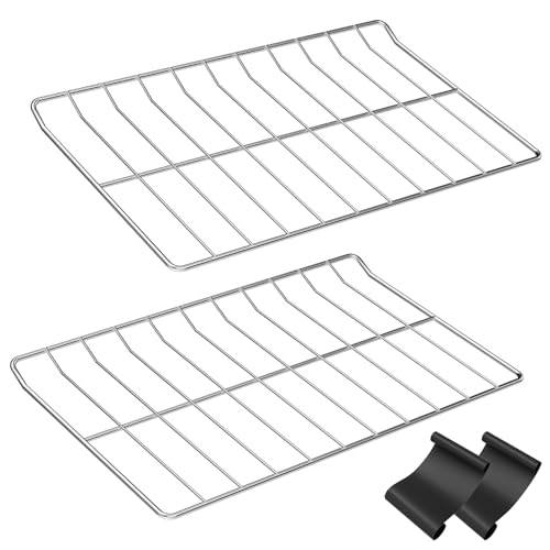 Upgraded 2 PACK W10550642 WPW10550642 304 Stainless Steel Gas Range Oven Stove Rack Replacement Fit Whirlpool Amana Oven Flat Racks WFG320M0MS WFG320M0BS3 WFG505M0BS3 Metal Wire Racks