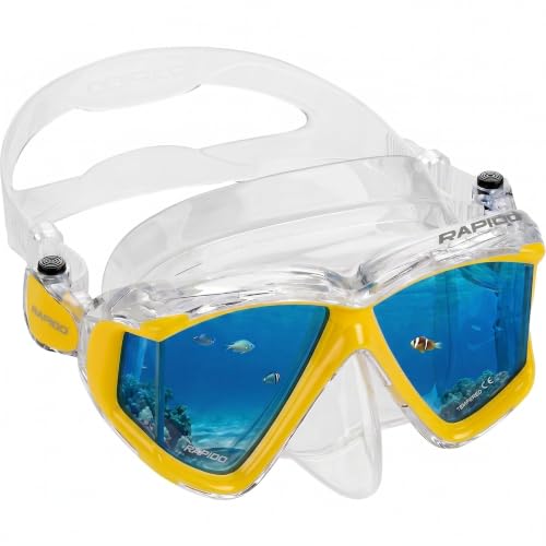 Máscara y snorkel combo Phantom Aquatics Panto-180 de cuatro lentes miniatura 6