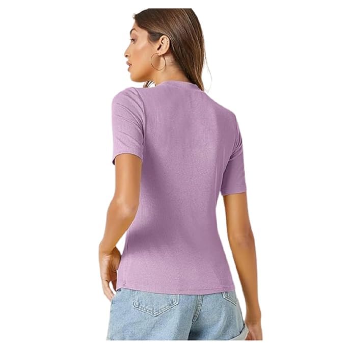 Image of Women Trendy High Neck Top Half Sleeves Crop Top for Women Formal, Casual, Office, Party Top