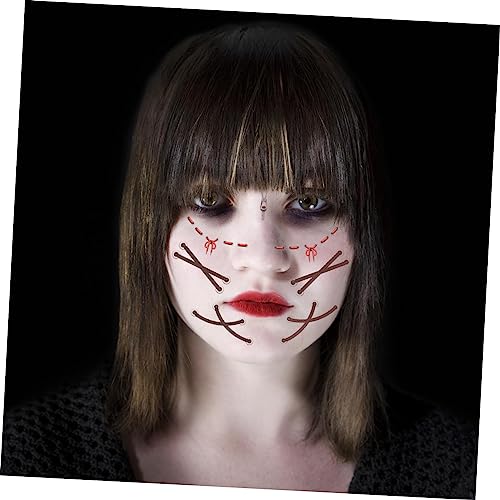 Presentes Adesivos 8 Folhas Adesivos De Rosto De Halloween Decorações De Adesivos De Corpo Decoraçõe