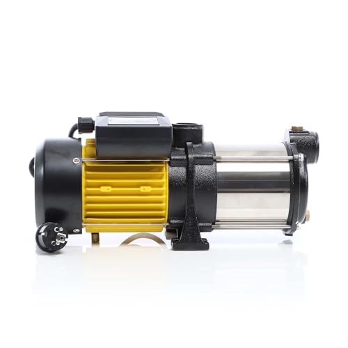 Wiltec Mehrstufige Kreiselpumpe 6600l/h 900W Förderhöhe 55m, Ansaughöhe 9m, 2850U/min,...